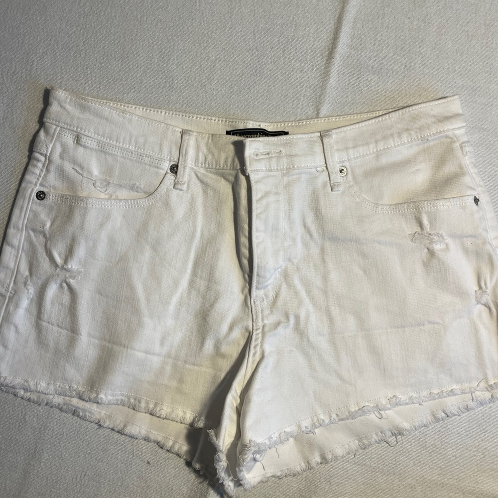 Abercrombie & Fitch Women's White Jean Shorts